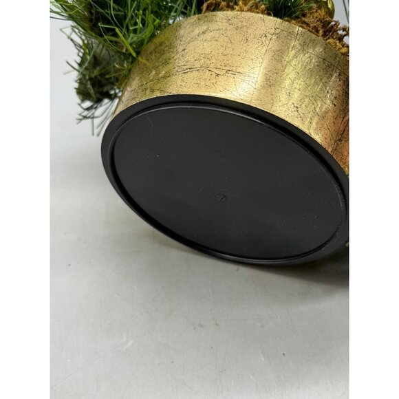 Festive Artificial Holiday Centerpiece with Gold Base Ribbon Used READ - Picture 4 of 5